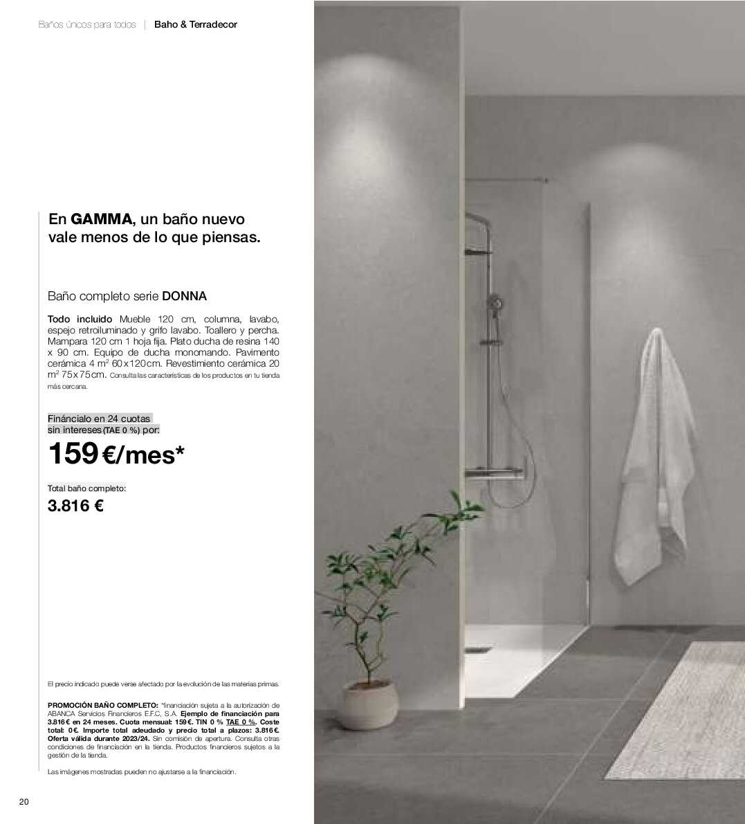 Catálogo de baños Gamma. Página 19