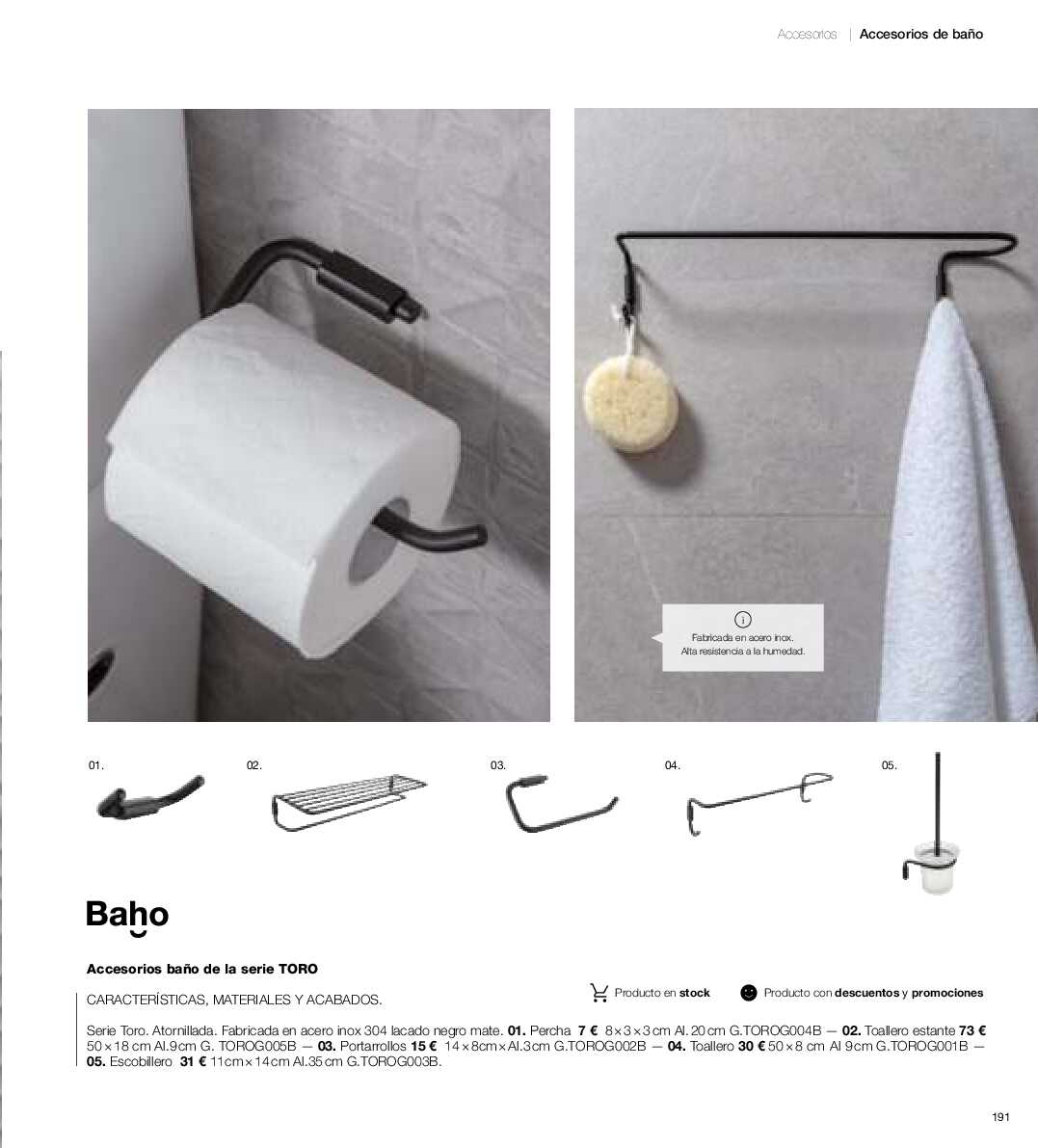 Catálogo de baños Gamma. Página 190