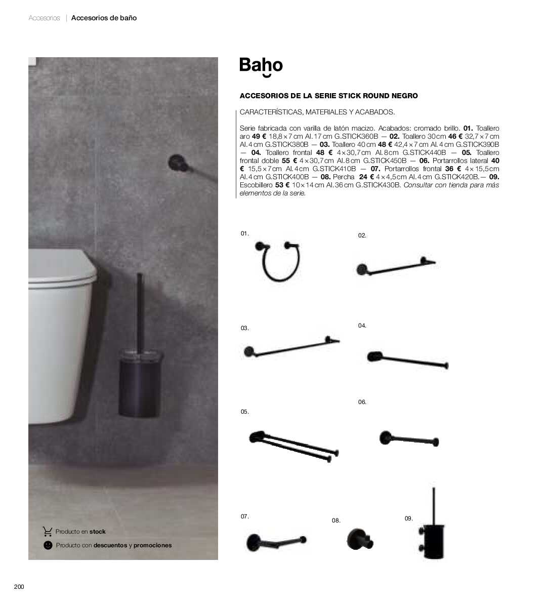 Catálogo de baños Gamma. Página 199