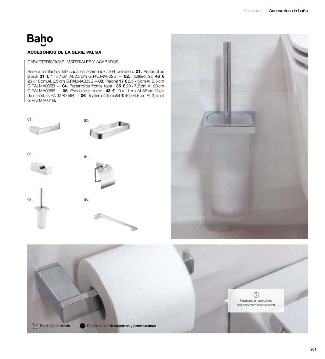 Catálogo de baños Gamma. Página 200