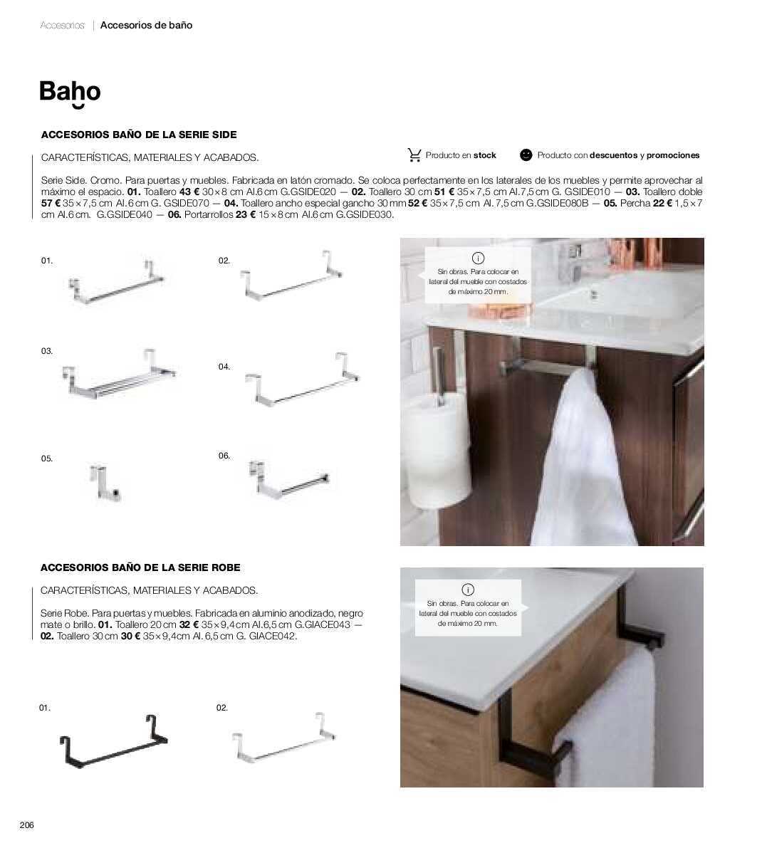 Catálogo de baños Gamma. Página 205