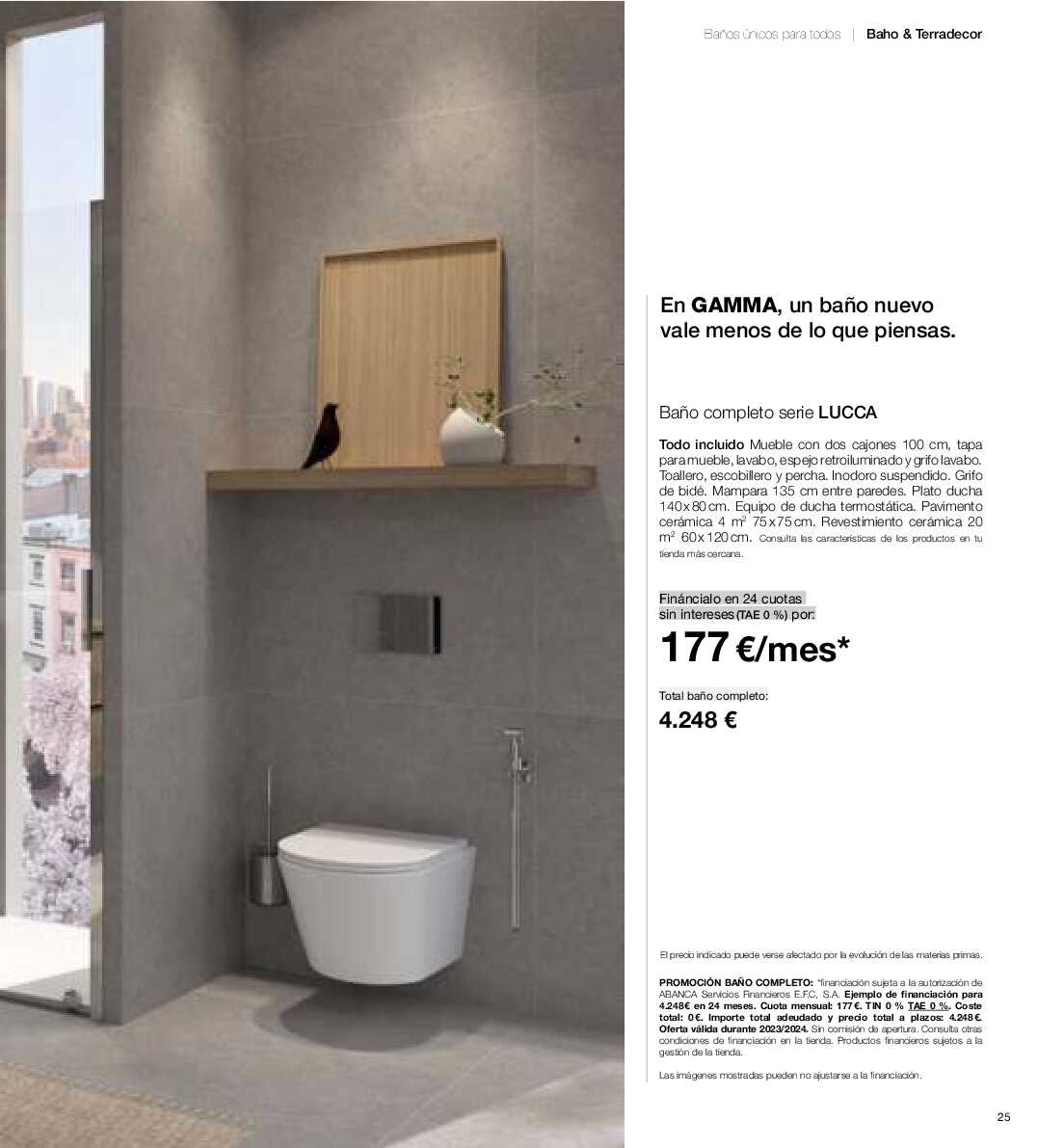 Catálogo de baños Gamma. Página 24