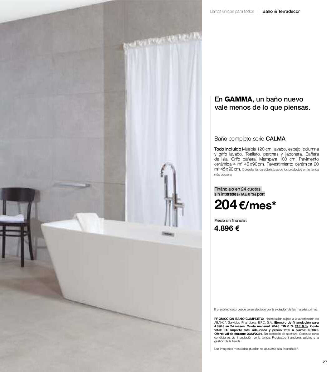 Catálogo de baños Gamma. Página 26