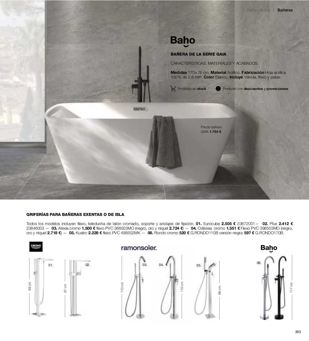 Catálogo de baños Gamma. Página 302