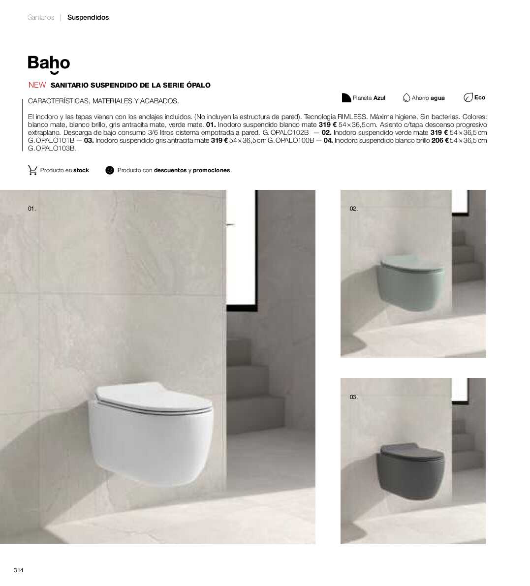Catálogo de baños Gamma. Página 313