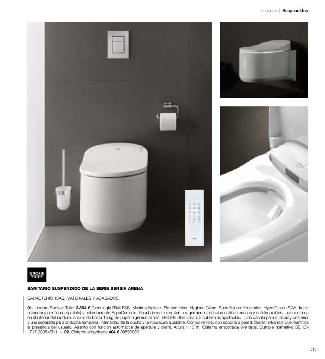 Catálogo de baños Gamma. Página 314