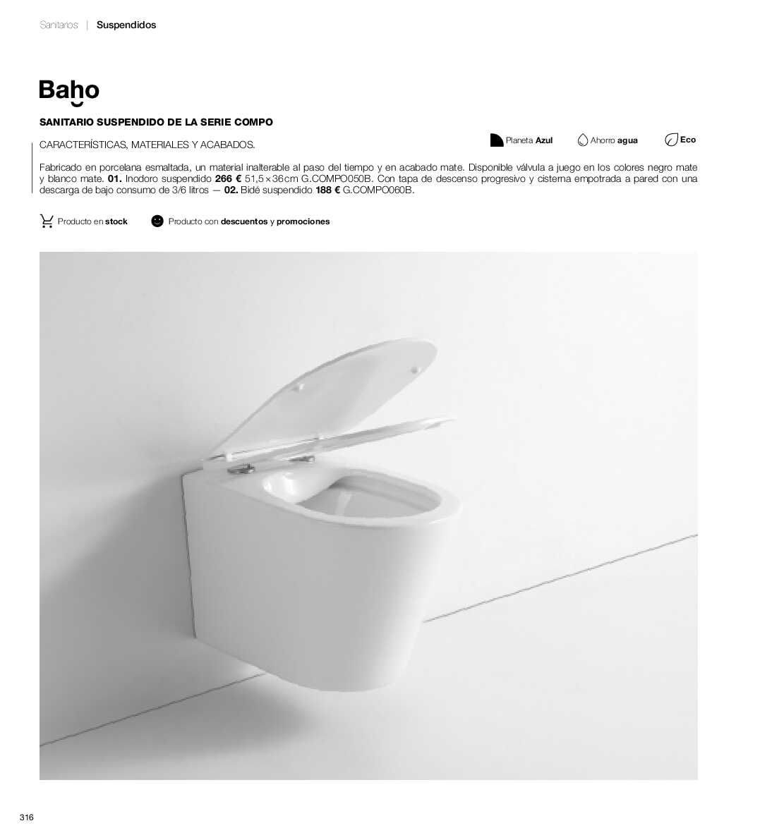 Catálogo de baños Gamma. Página 315