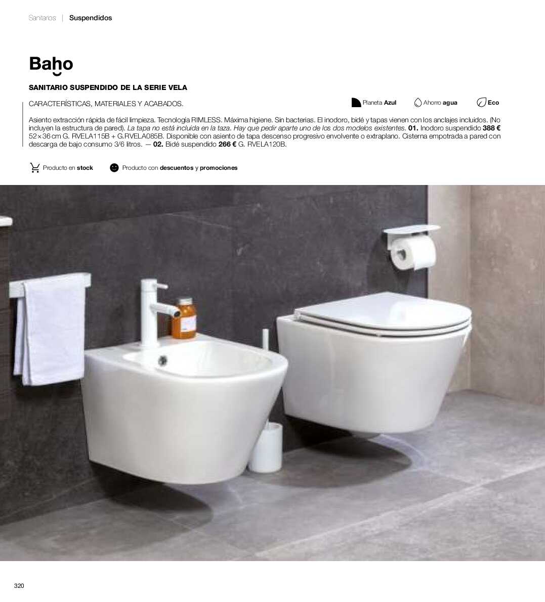 Catálogo de baños Gamma. Página 319