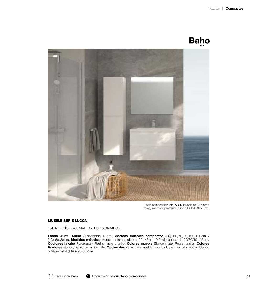 Catálogo de baños Gamma. Página 66