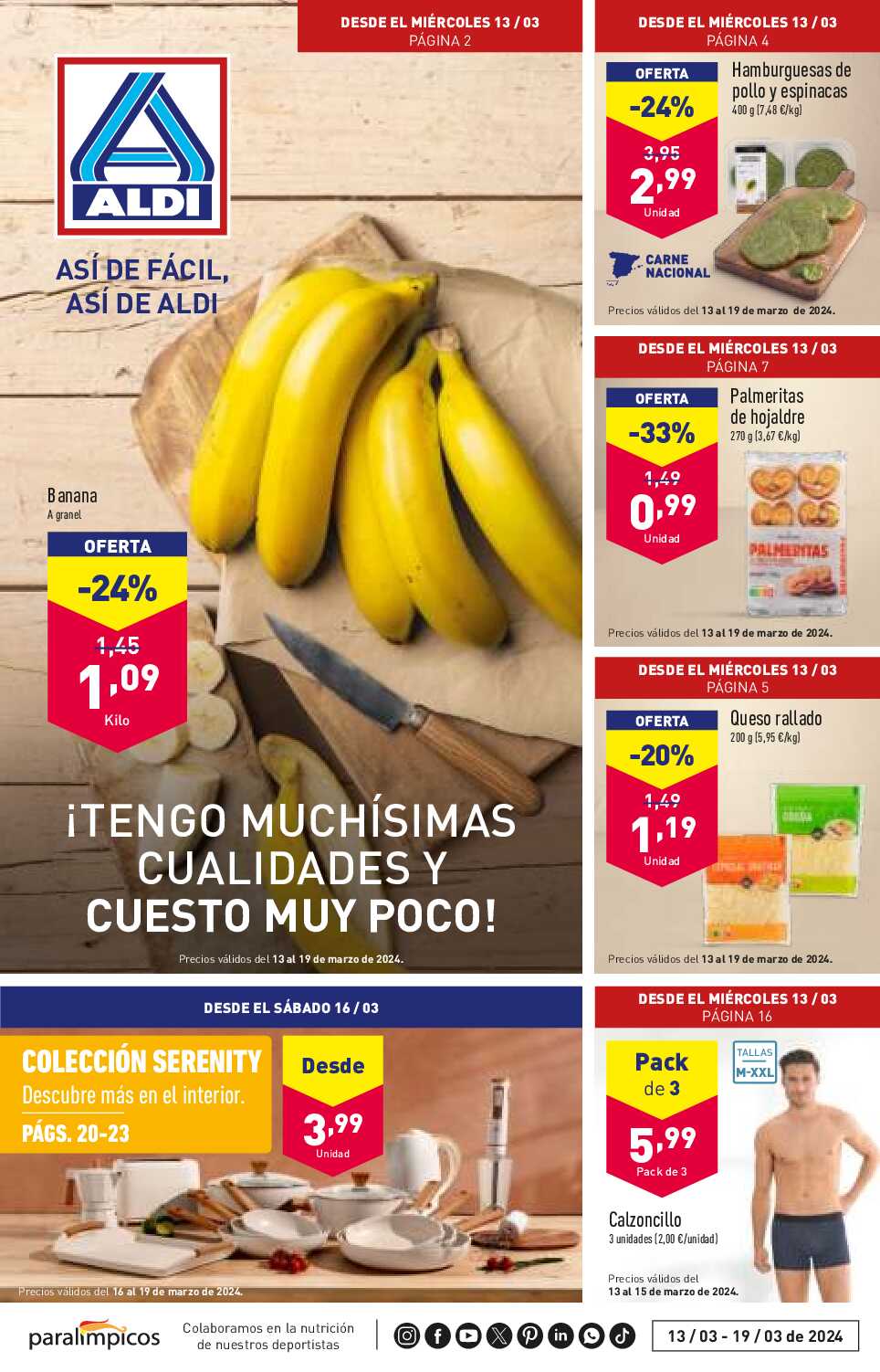 Folleto semanal Aldi. Página 01