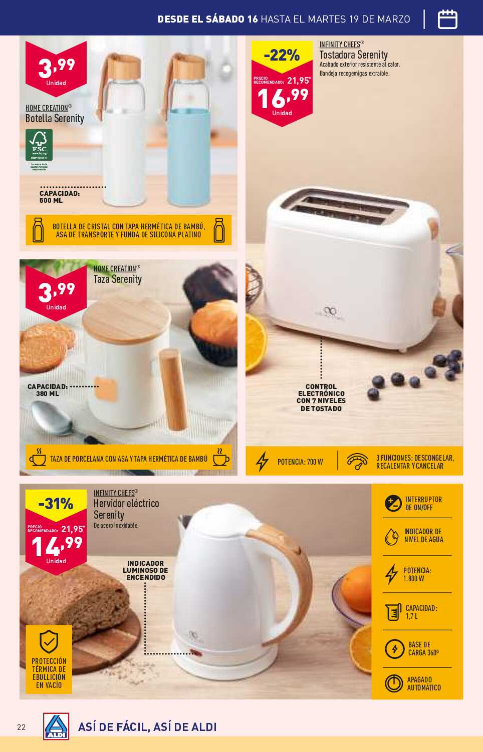 Folleto semanal Aldi. Página 22