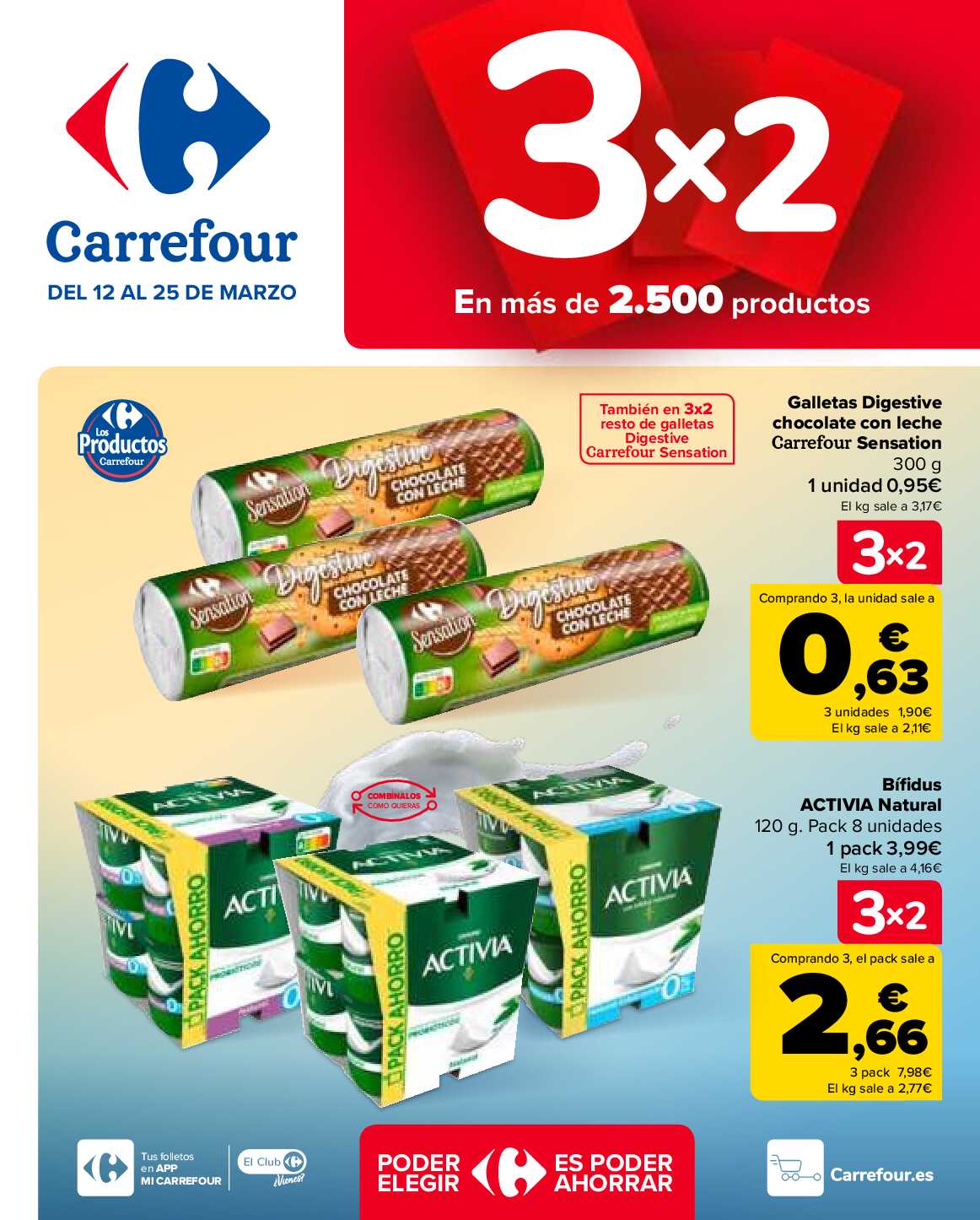 3x2 en más de 2.500 productos Carrefour. Página 01