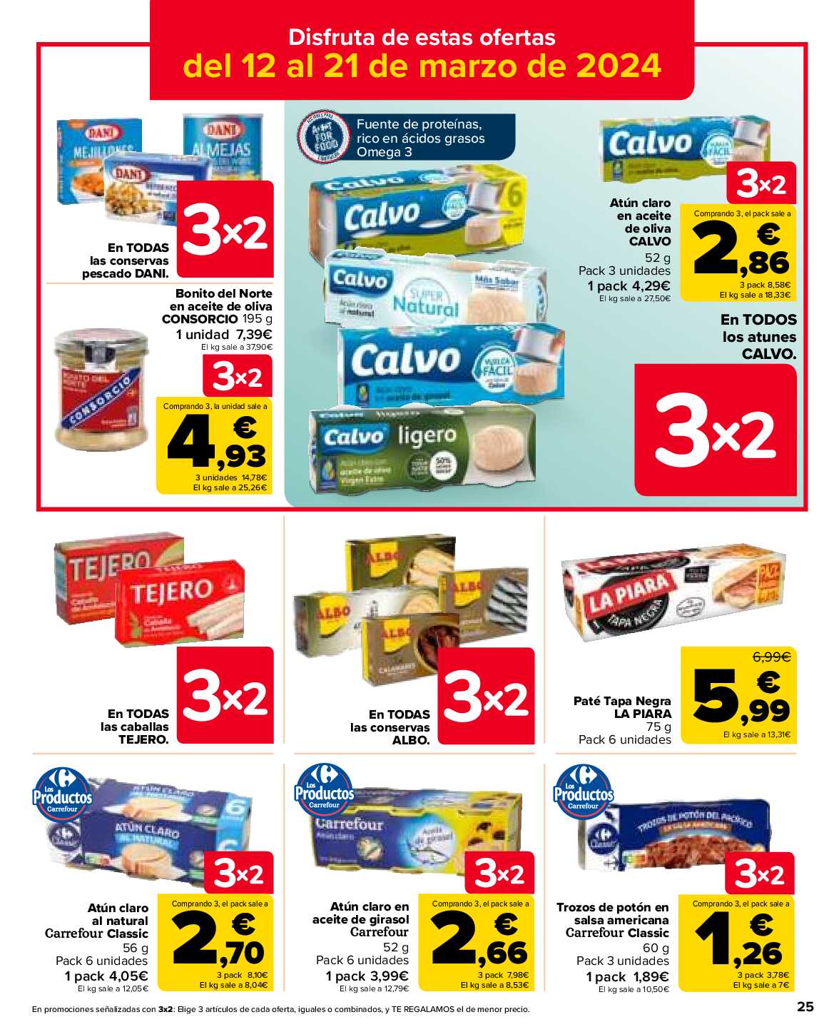 3x2 en más de 2.500 productos Carrefour. Página 25
