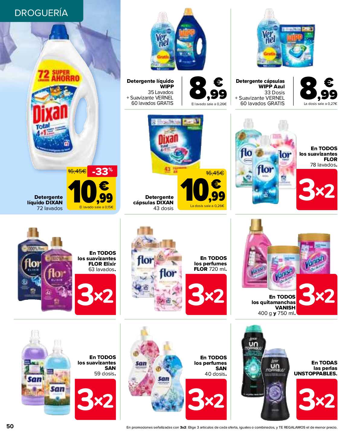 3x2 en más de 2.500 productos Carrefour. Página 50