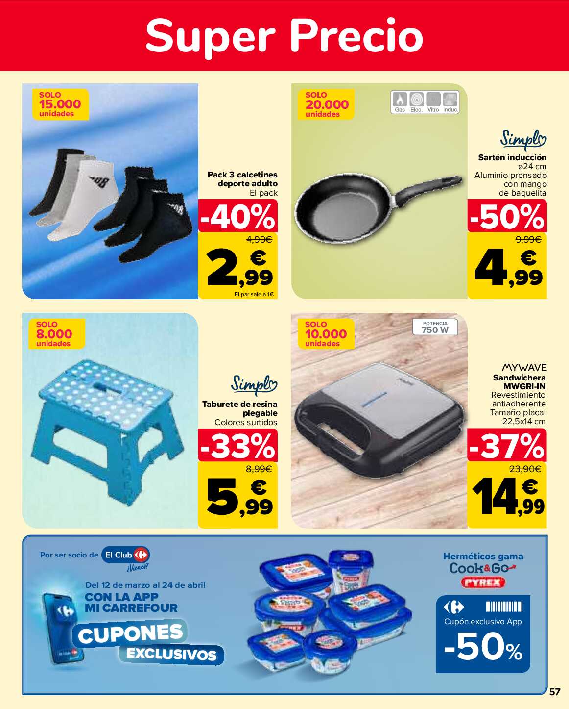 3x2 en más de 2.500 productos Carrefour. Página 57