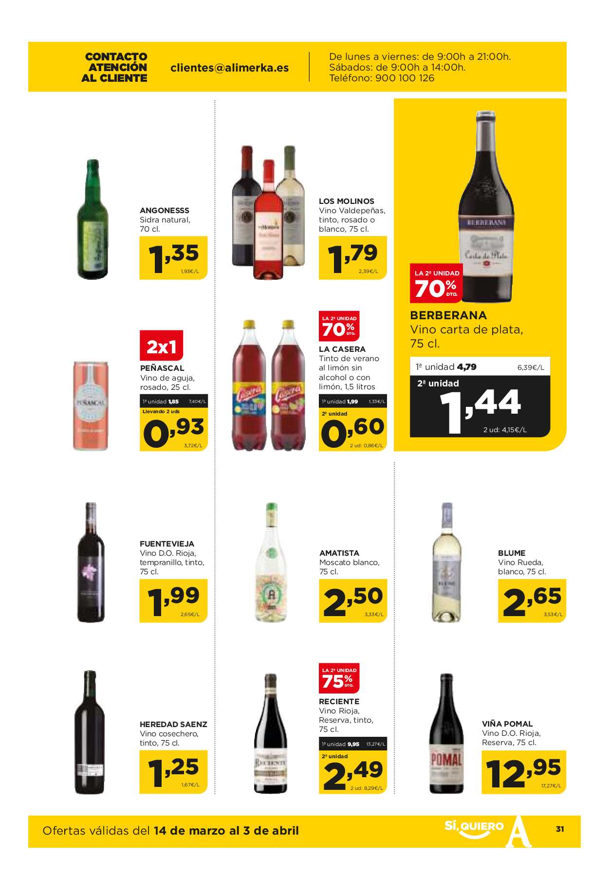 Ofertas quincenales Alimerka. Página 31
