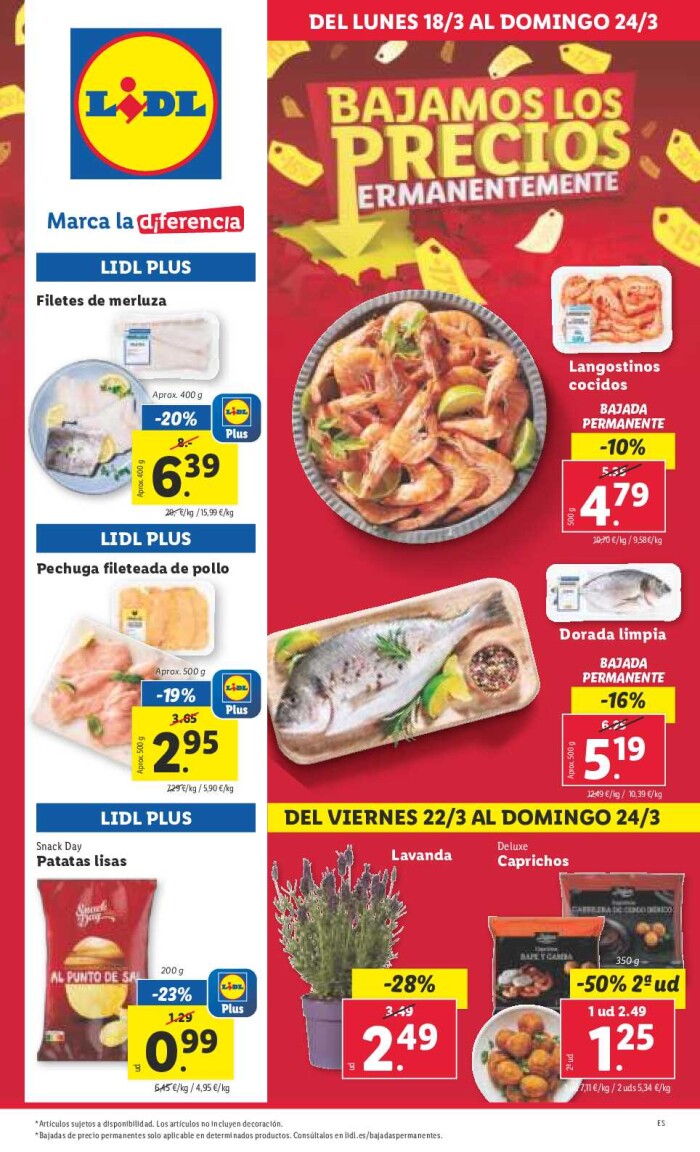 Folleto semanal Lidl. Página de portada