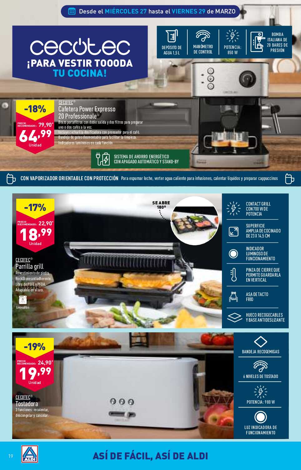 Folleto semanal Aldi. Página 19