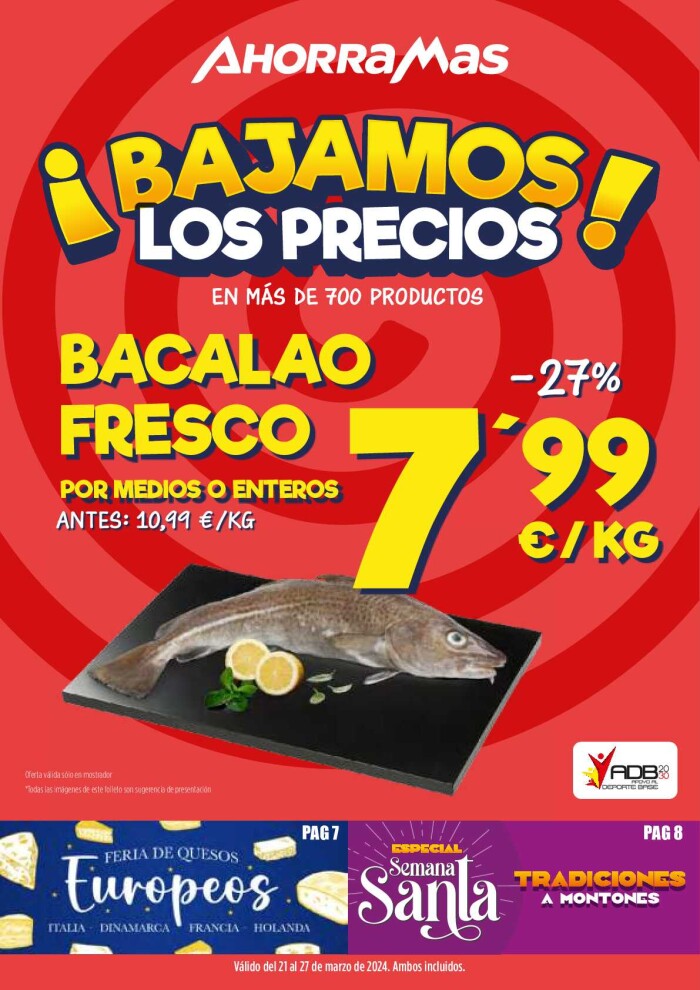 Folleto semanal Ahorramas. Página de portada