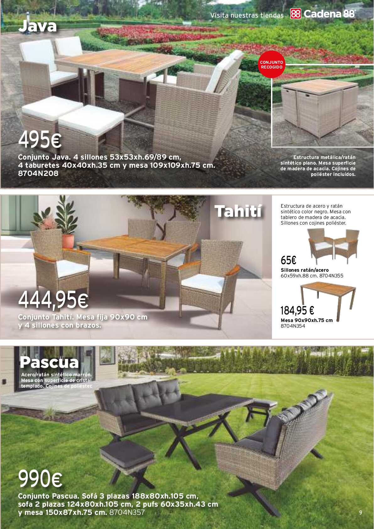 Muebles de exterior Cadena 88. Página 09