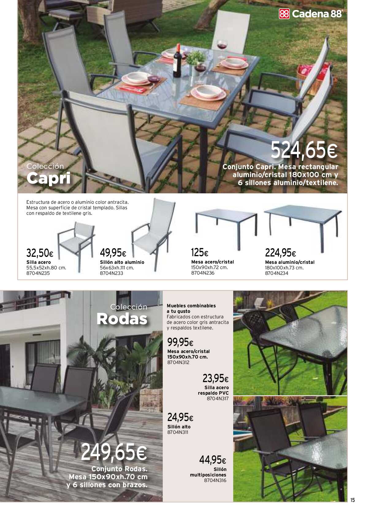 Muebles de exterior Cadena 88. Página 15