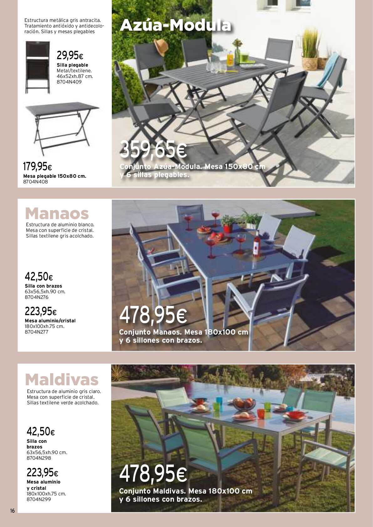 Muebles de exterior Cadena 88. Página 16