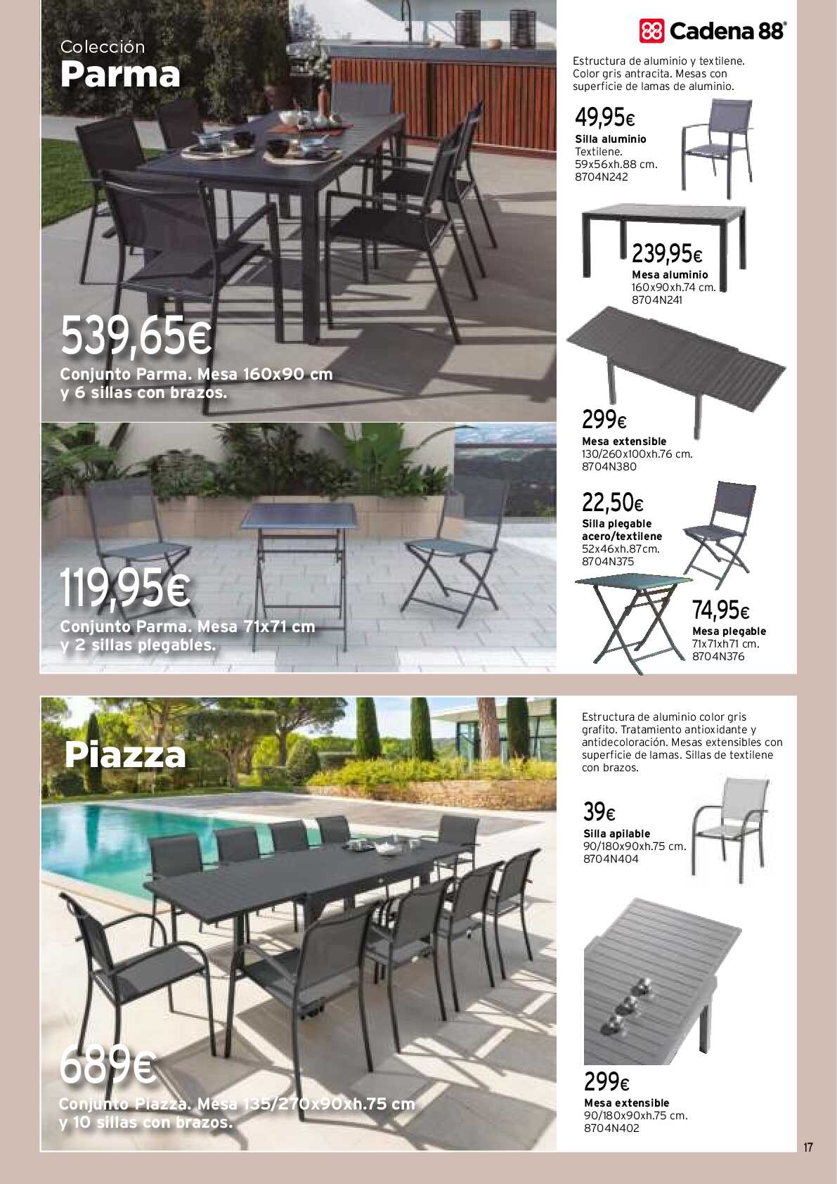 Muebles de exterior Cadena 88. Página 17