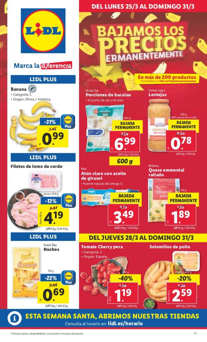 Folleto semanal Lidl. Página de portada