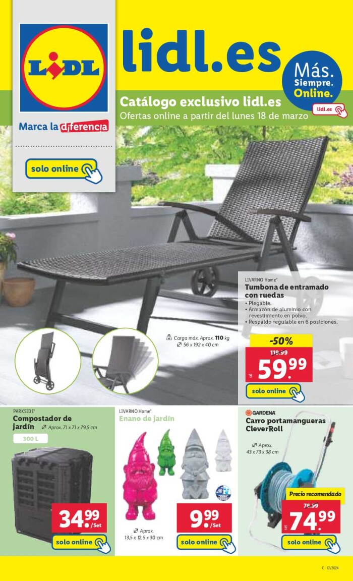 Ofertas jardín Lidl. Página de portada