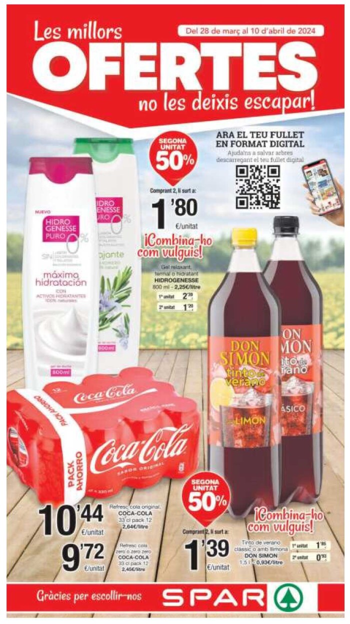 Folleto semanal Spar. Página de portada