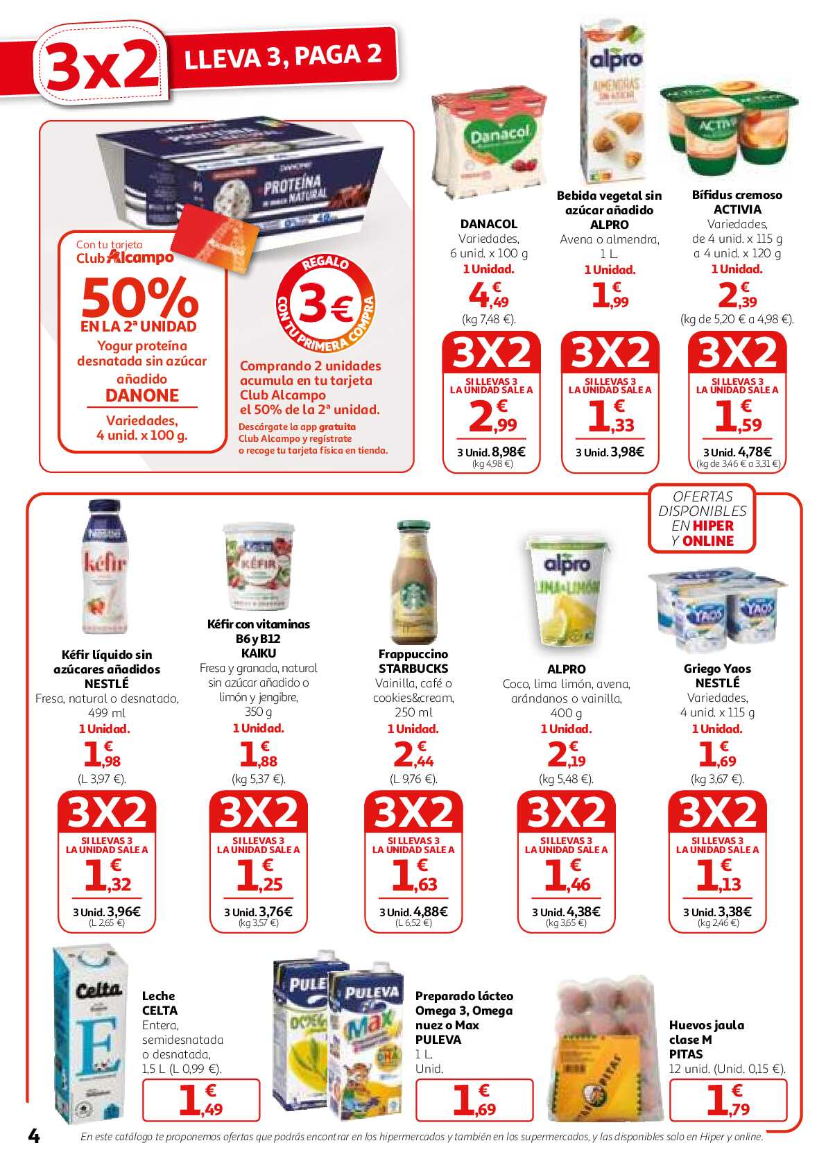 3x2 en una gran selección de productos Alcampo. Página 04