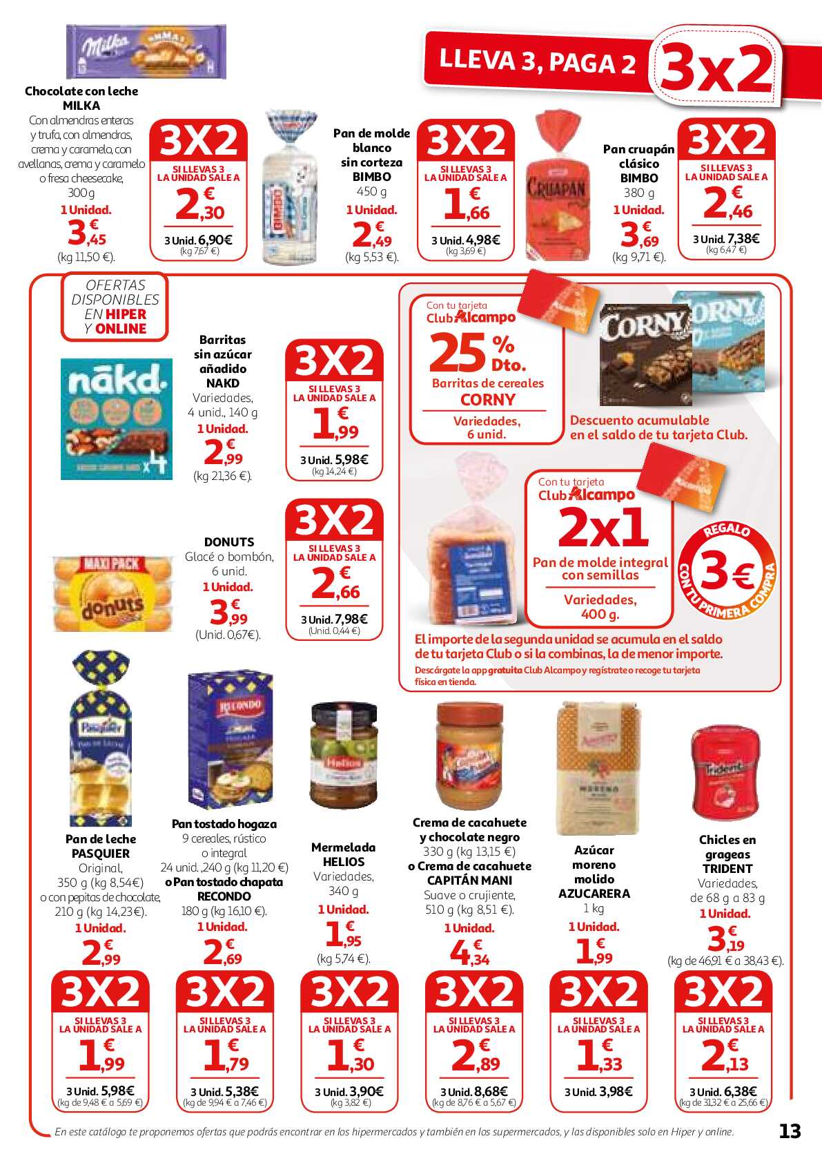 3x2 en una gran selección de productos Alcampo. Página 13