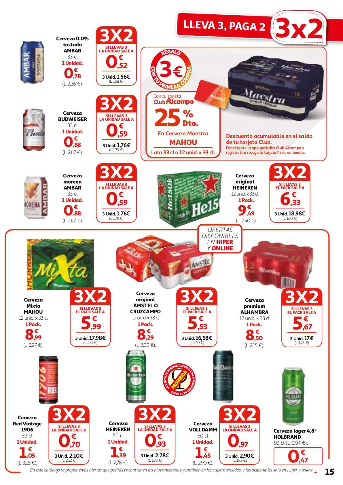 3x2 en una gran selección de productos Alcampo. Página 15