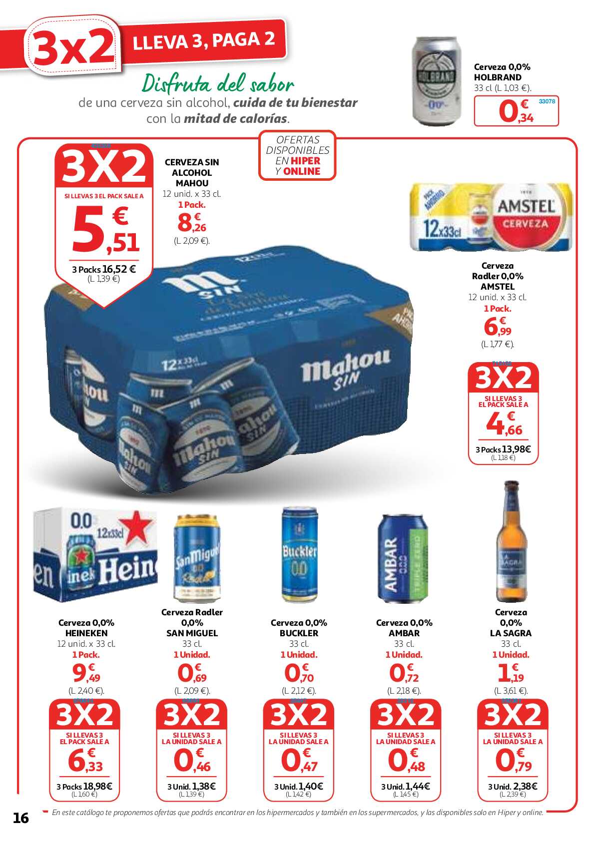 3x2 en una gran selección de productos Alcampo. Página 16