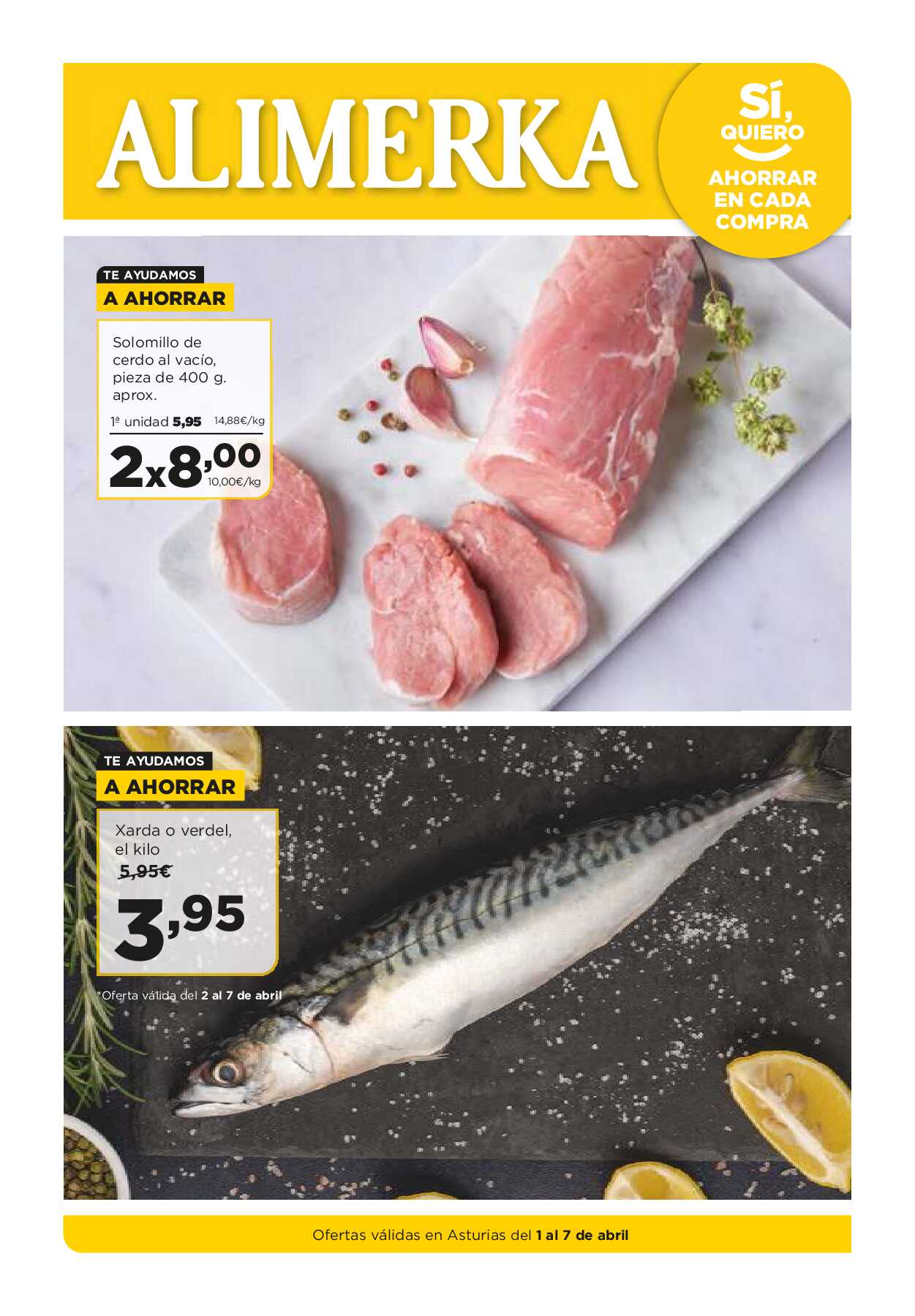 Folleto semanal Alimerka. Página 01