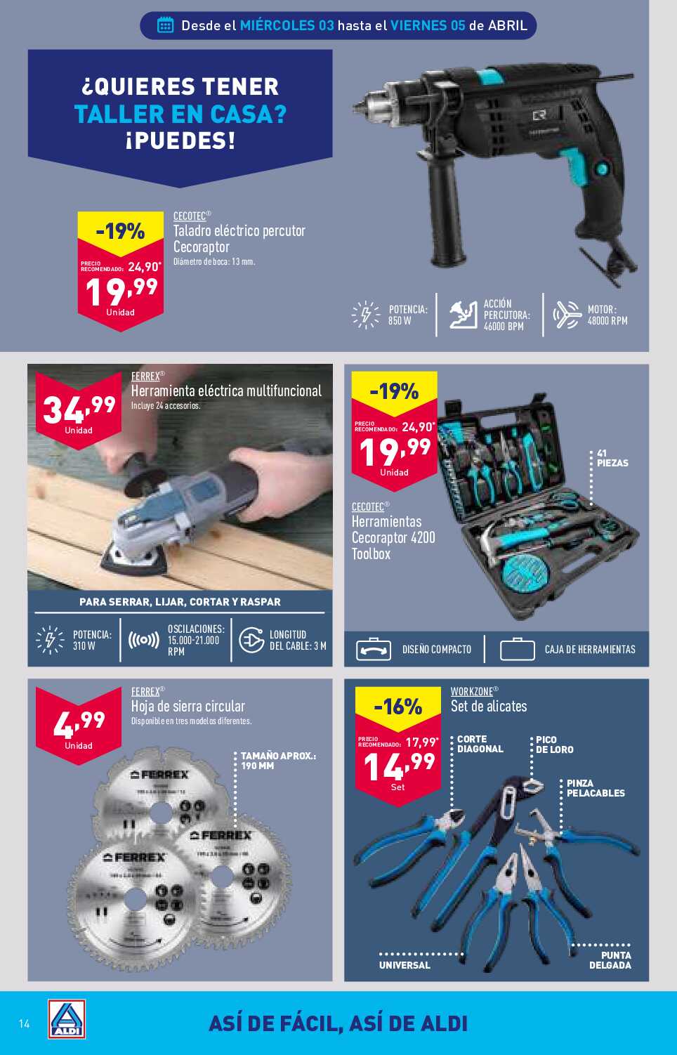 Folleto semanal Aldi. Página 14