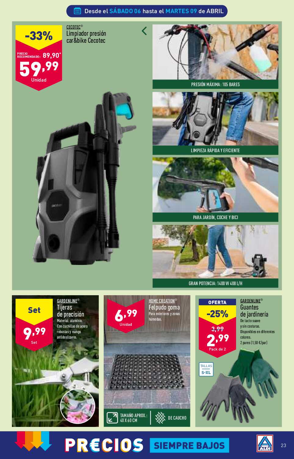 Folleto semanal Aldi. Página 23