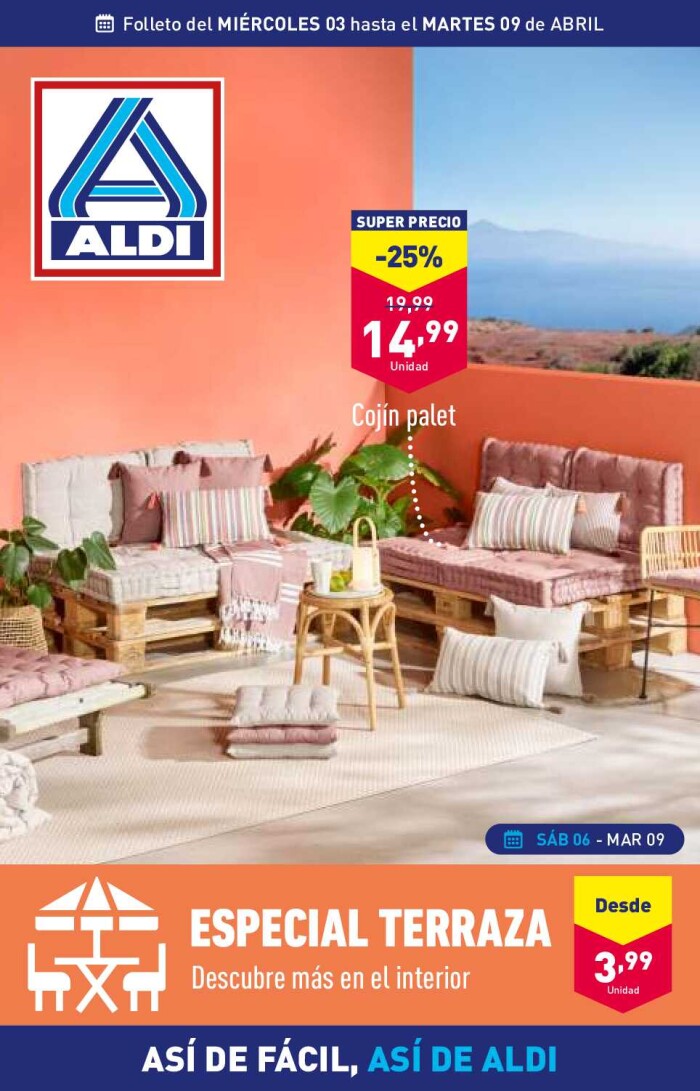 Folleto semanal Aldi. Página de portada