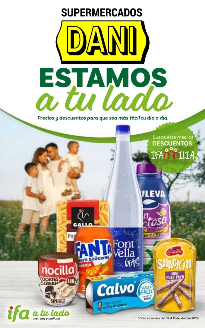 Folleto quincenal Supermercado Dani. Página de portada