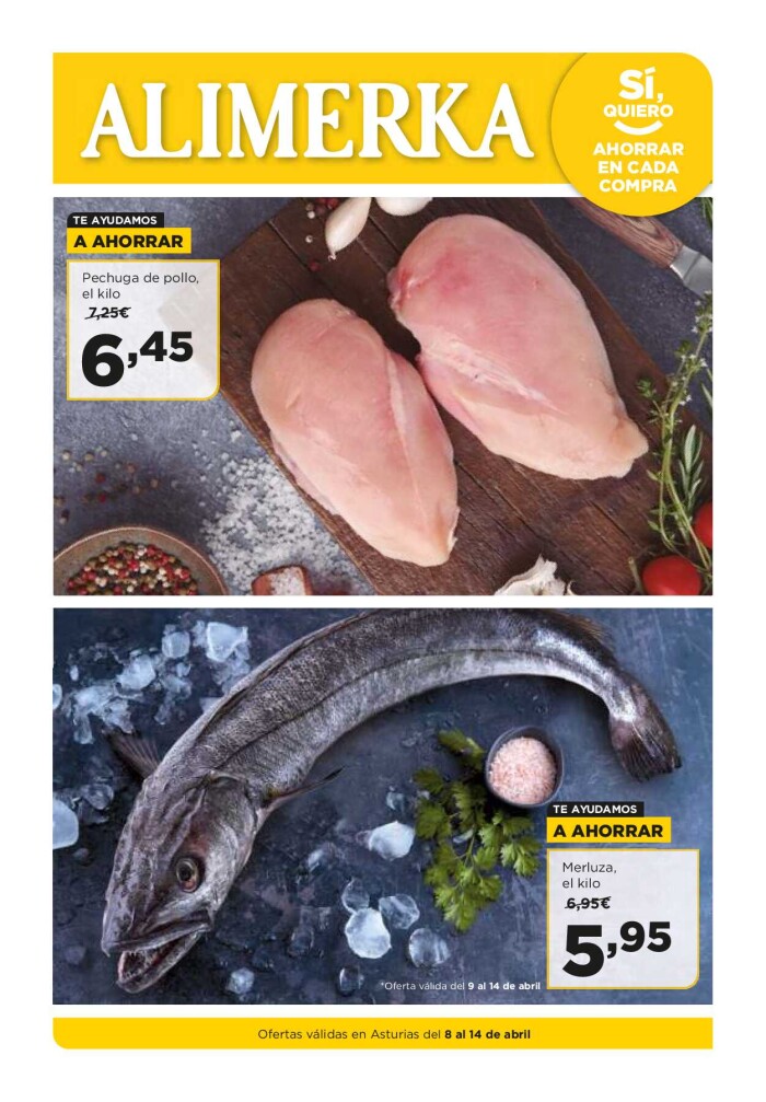 Folleto semanal Alimerka. Página de portada