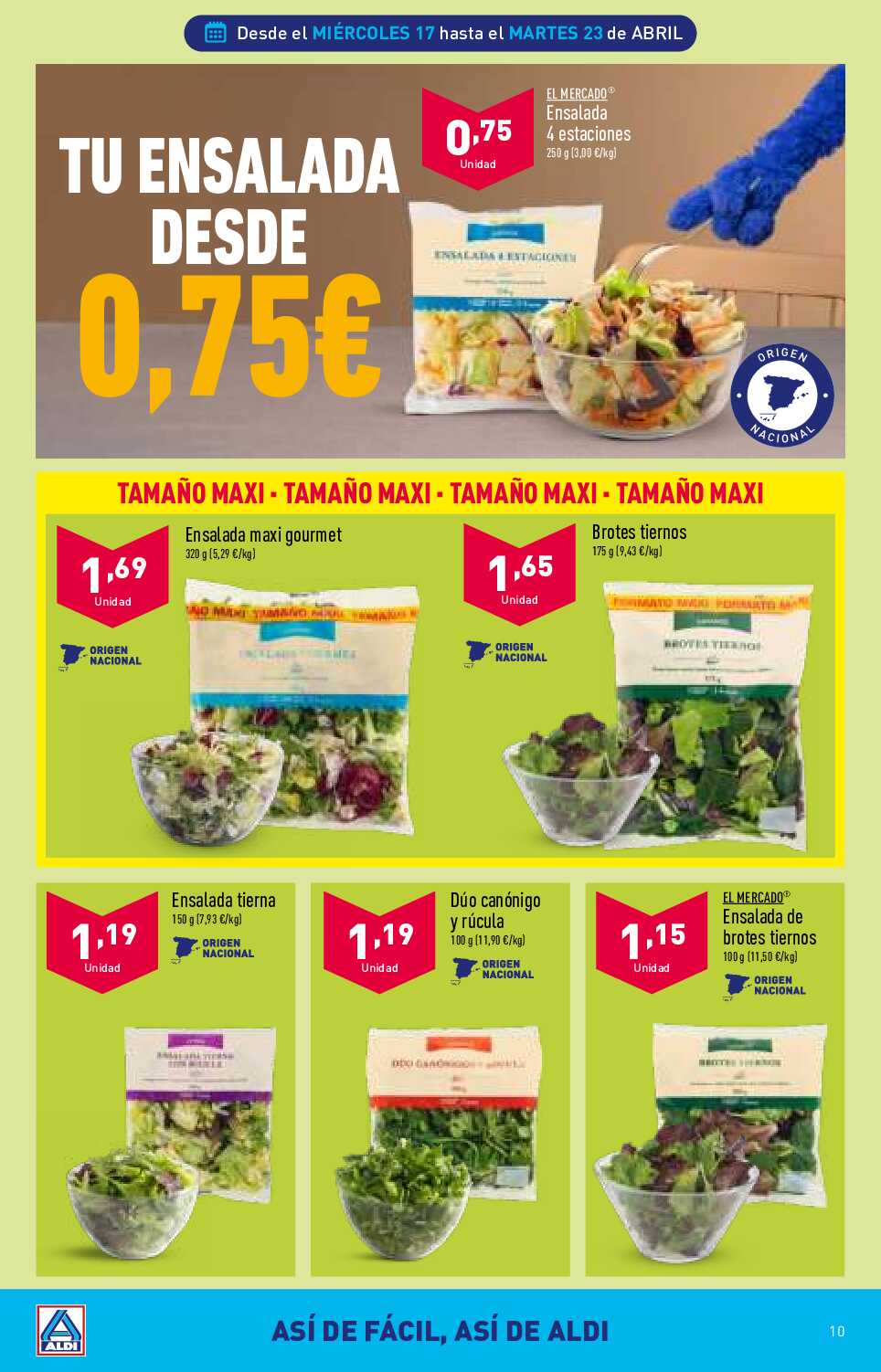 Folleto semanal Aldi. Página 10