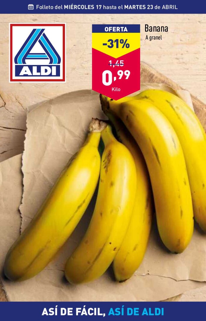 Folleto semanal Aldi. Página de portada