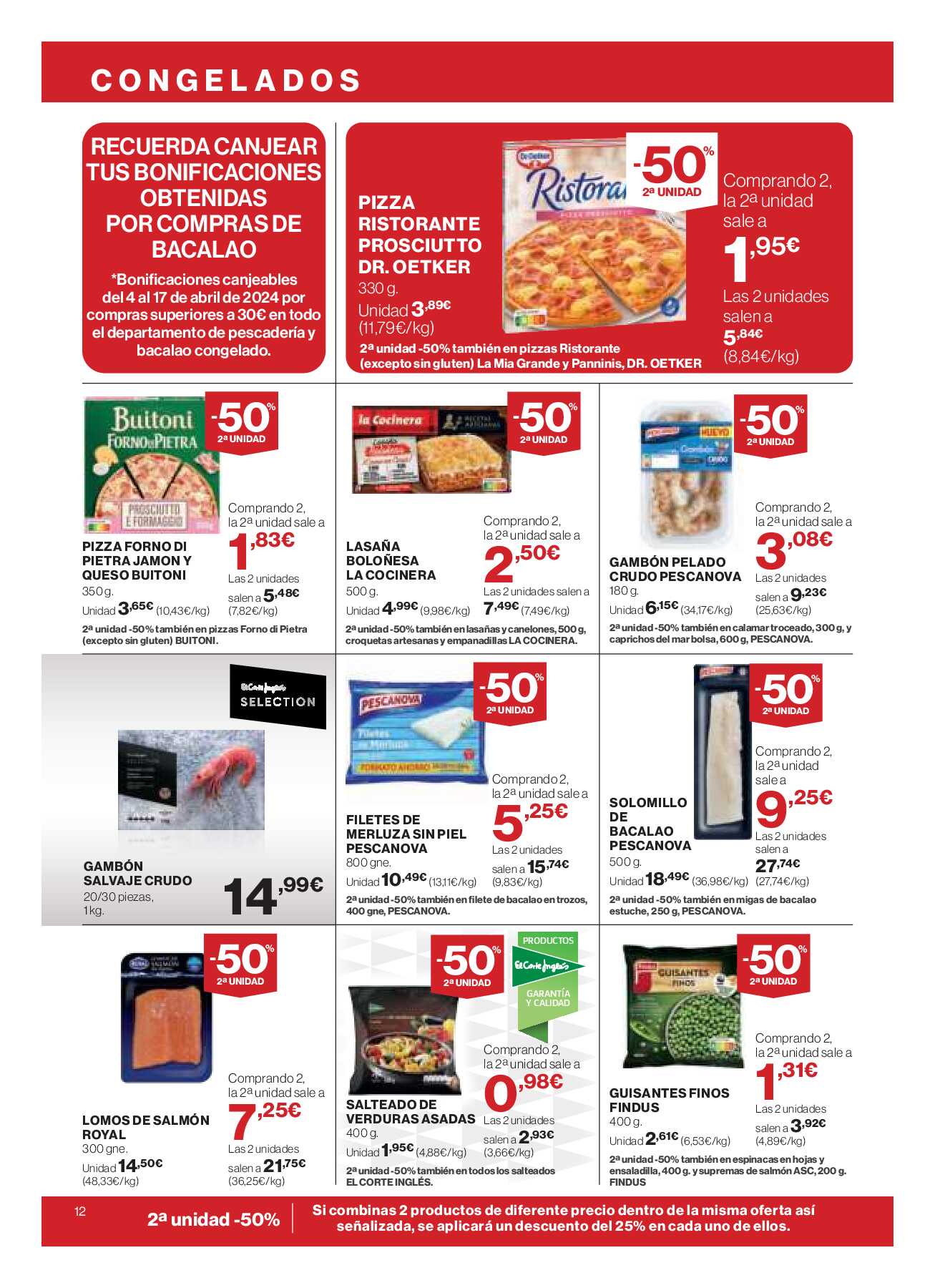 -50% segunda unidad El Corte Inglés. Página 12