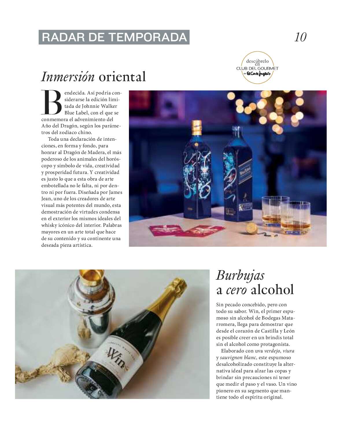 Gourmet magazine El Corte Inglés. Página 10