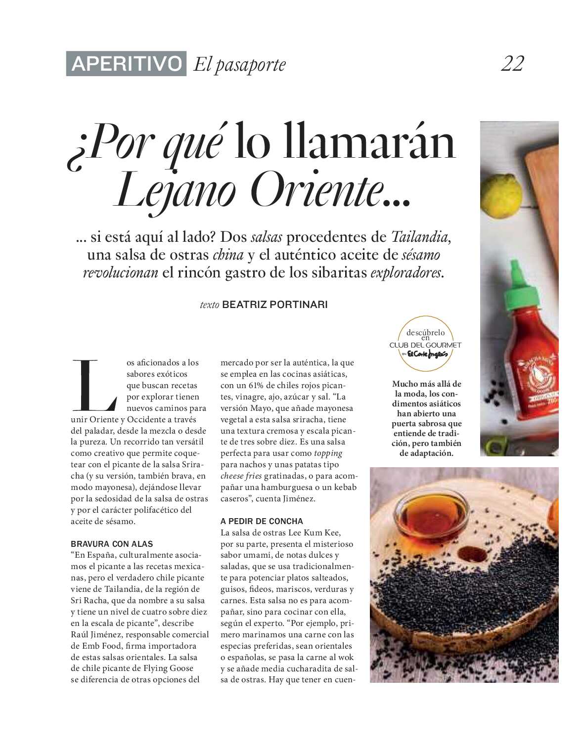 Gourmet magazine El Corte Inglés. Página 22