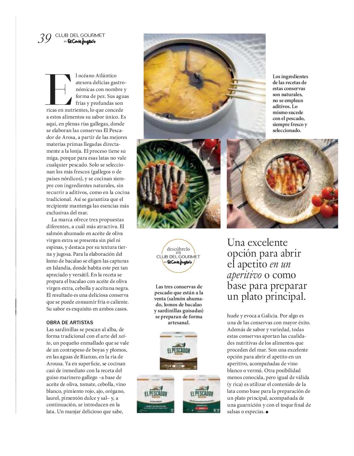 Gourmet magazine El Corte Inglés. Página 39