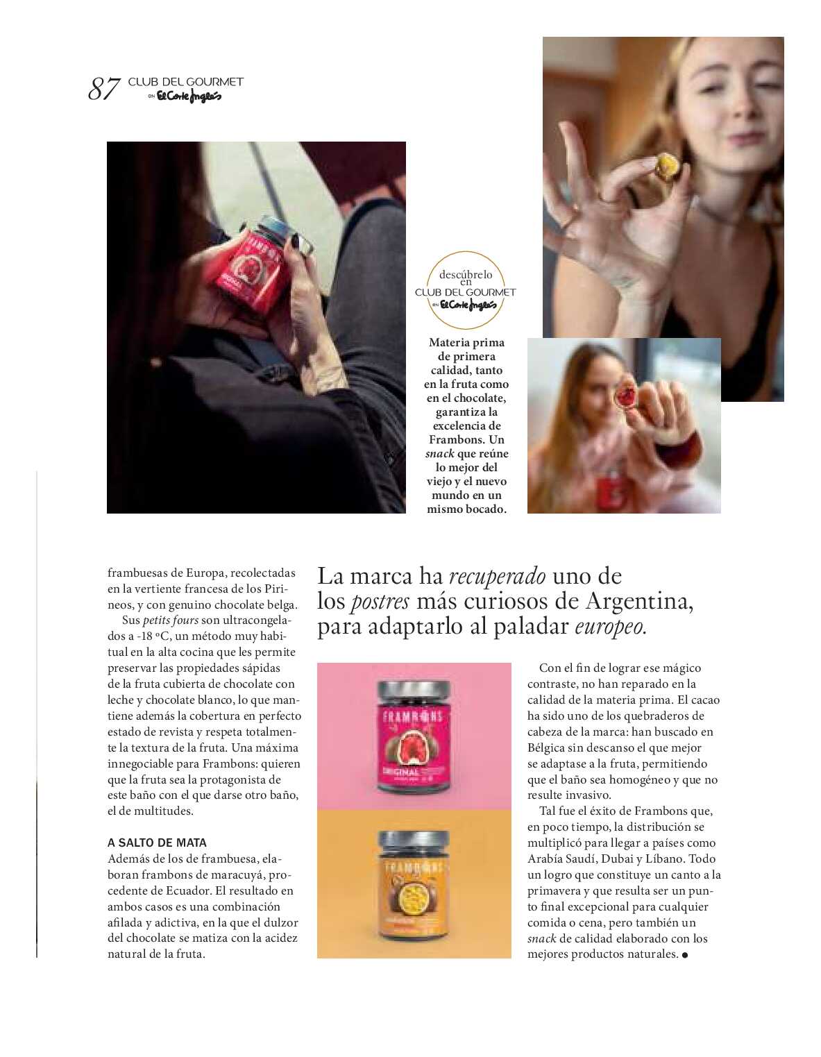 Gourmet magazine El Corte Inglés. Página 87