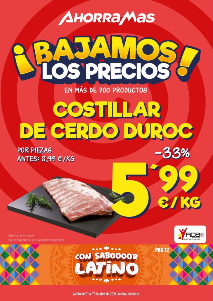 Ofertas semanales Ahorramas. Página de portada