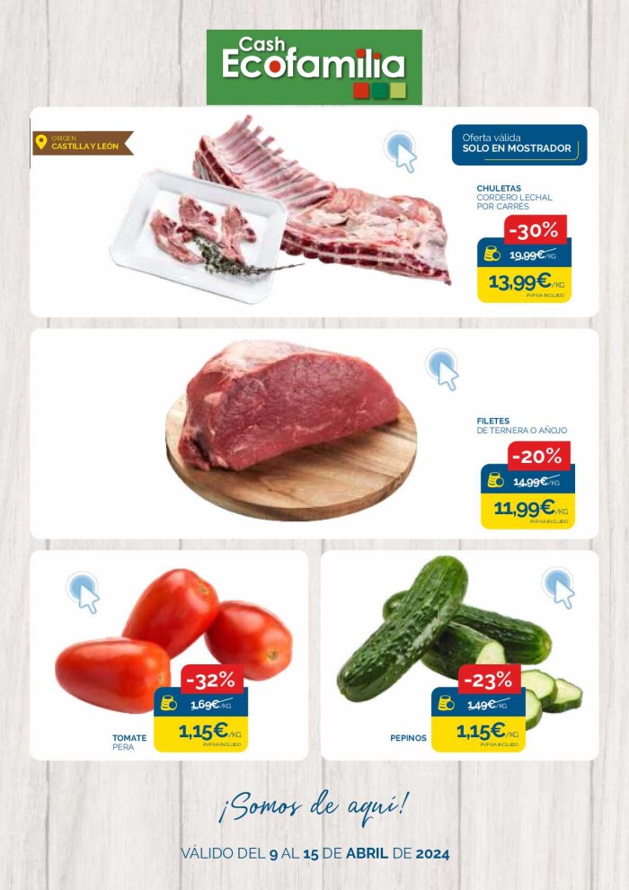 Folleto semanal Cash Ecofamilia. Página de portada