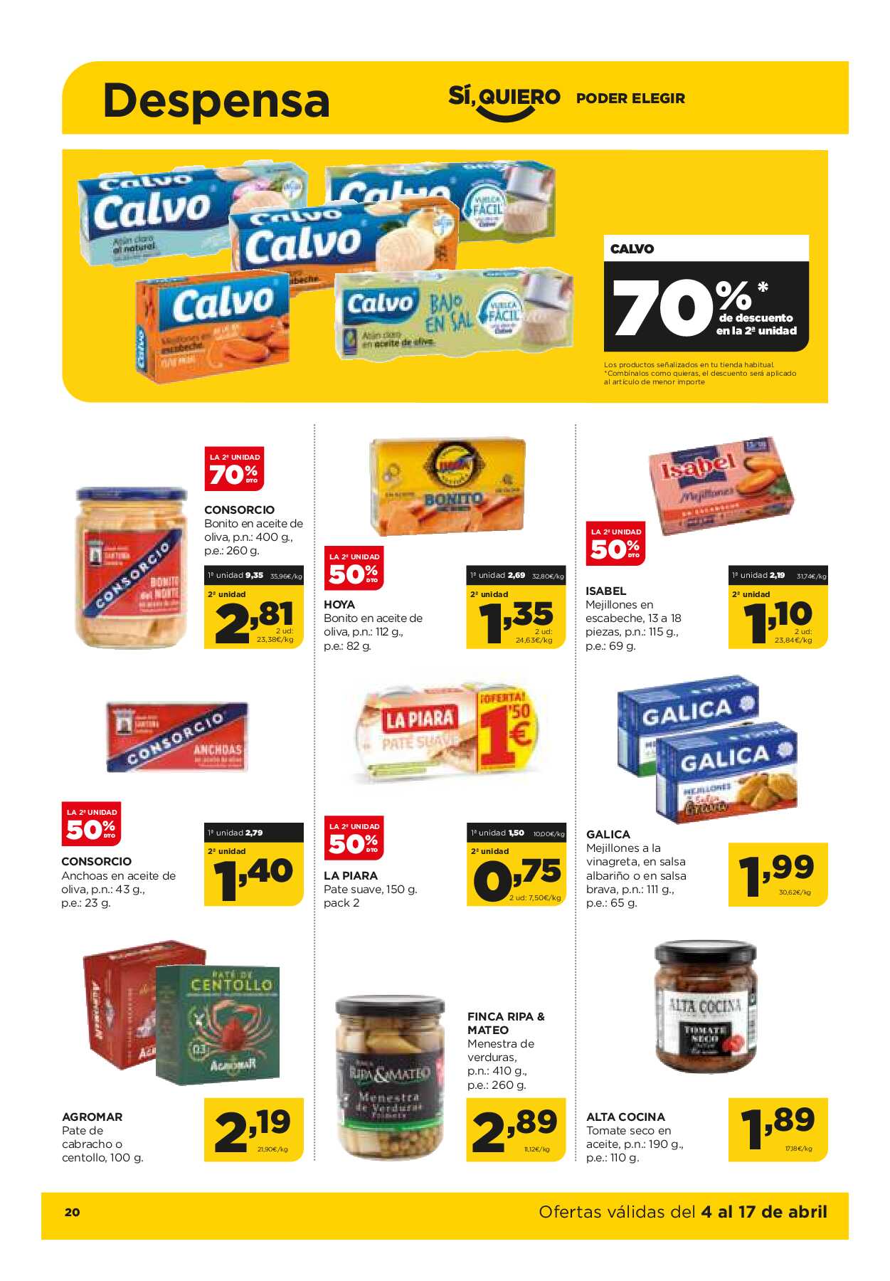 Folleto quincenal Alimerka. Página 20